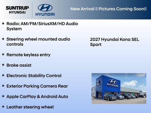 Atlas White 2027 Hyundai KONA SEL Sport