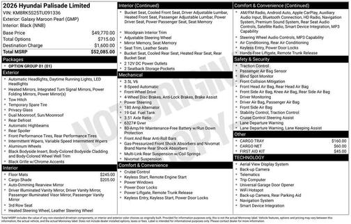2026 Hyundai PALISADE Limited