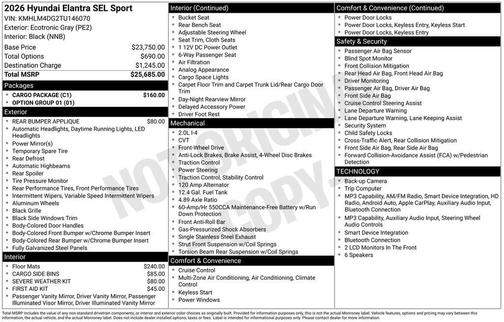 2026 Hyundai ELANTRA Sport