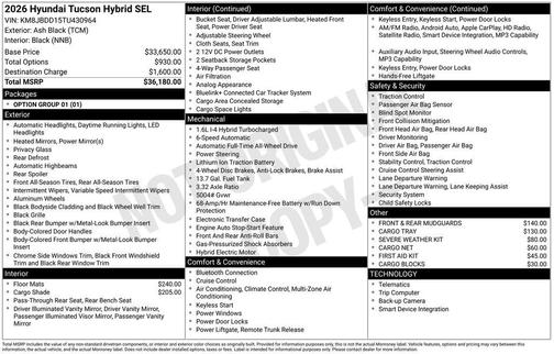 2026 Hyundai TUCSON Hybrid SEL