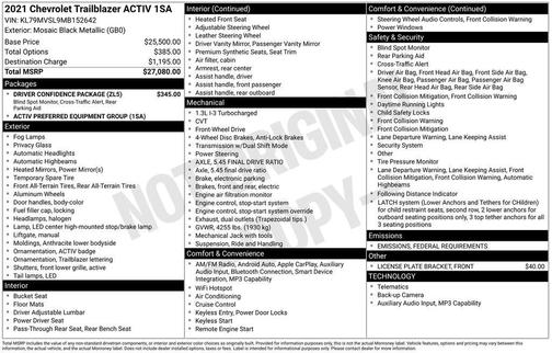 2021 Chevrolet Trailblazer ACTIV