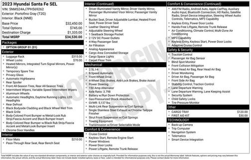 2023 Hyundai SANTA FE SEL 2.4