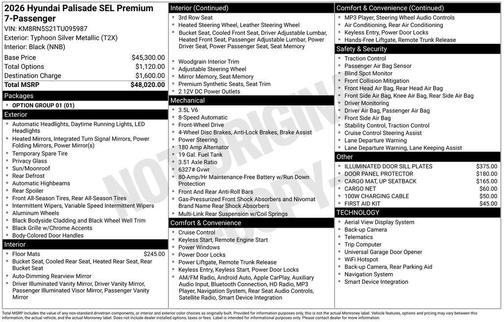 2026 Hyundai PALISADE SEL Premium