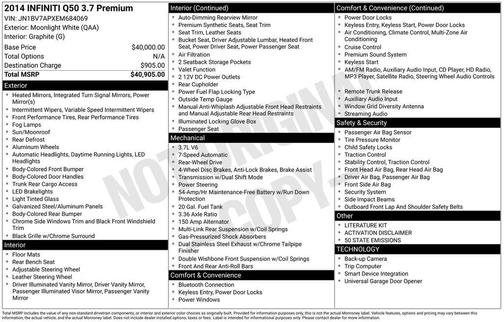 2014 INFINITI Q50 Premium