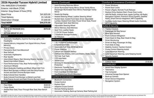 2026 Hyundai TUCSON Hybrid Limited