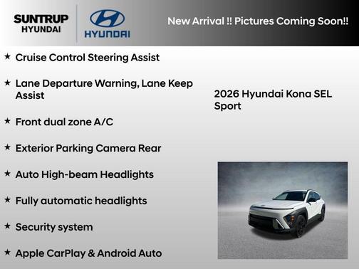 Atlas White 2026 Hyundai KONA SEL Sport