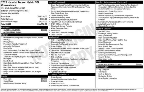 2023 Hyundai TUCSON Hybrid SEL Convenience