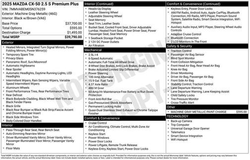 2025 Mazda CX-50 2.5 S Premium Plus Package