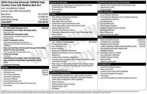2020 Chevrolet Silverado 2500 High Country