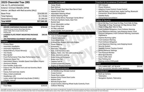 2025 Chevrolet Trax FWD 2RS