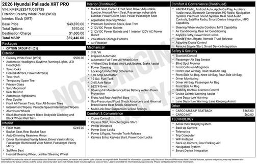 2026 Hyundai PALISADE XRT Pro