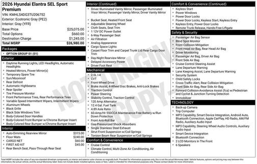 2026 Hyundai ELANTRA Sport