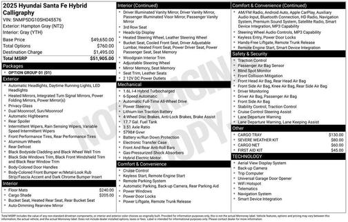 Hampton Gray 2025 Hyundai SANTA FE HEV Calligraphy