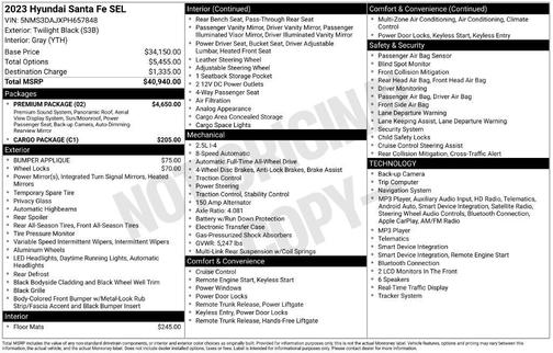 Twilight Black 2023 Hyundai SANTA FE SEL 2.4