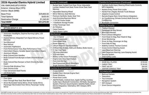 Intense Blue 2026 Hyundai ELANTRA HEV Limited
