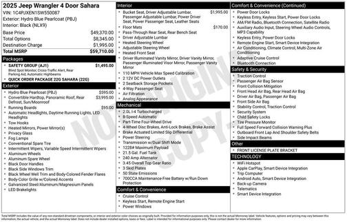 2025 Jeep Wrangler 4-Door Sahara 4x4