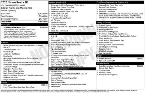 2025 Nissan Sentra SR