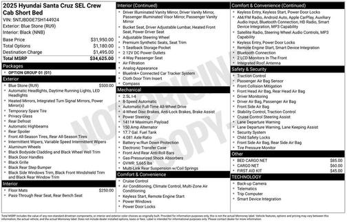 2025 Hyundai SANTA CRUZ SEL