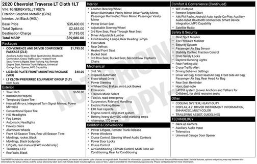 2020 Chevrolet Traverse LT Cloth
