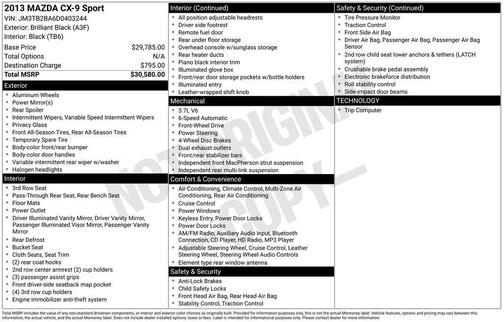 2013 Mazda CX-9 Sport