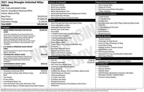 2021 Jeep Wrangler Willys