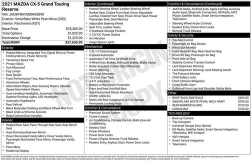 2021 Mazda CX-5 Grand Touring Reserve