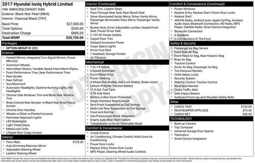2017 Hyundai IONIQ Hybrid Limited