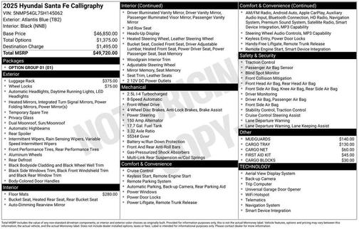 2025 Hyundai SANTA FE Calligraphy