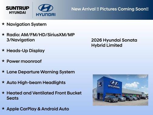 Serenity White 2026 Hyundai SONATA Hybrid Limited