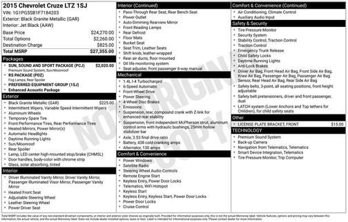 2015 Chevrolet Cruze LTZ
