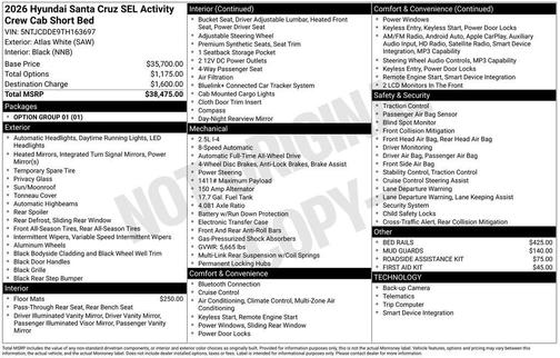 2026 Hyundai SANTA CRUZ SEL Activity