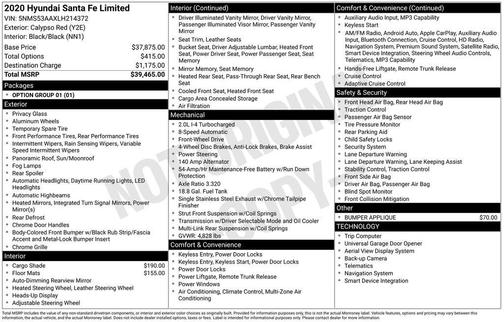 2020 Hyundai SANTA FE Limited 2.0T