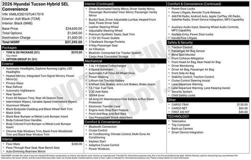 2026 Hyundai TUCSON Hybrid SEL Convenience