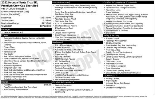 2022 Hyundai SANTA CRUZ SEL Premium