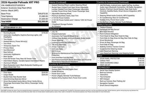2026 Hyundai PALISADE XRT Pro