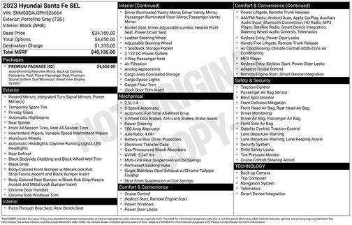 2023 Hyundai SANTA FE SEL 2.4