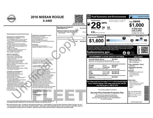Gun Metallic 2016 Nissan Rogue S