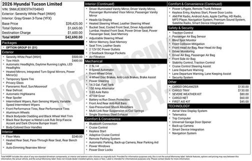 2026 Hyundai TUCSON Limited