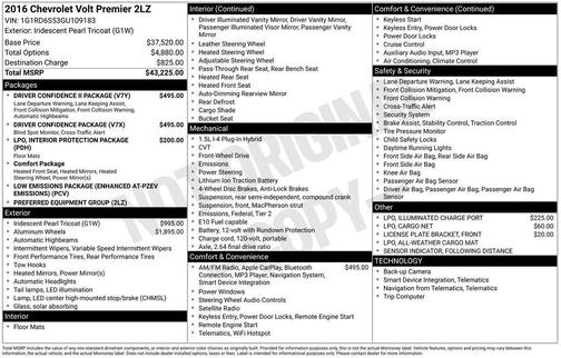 2016 Chevrolet Volt Premier