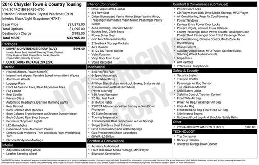 2016 Chrysler Town & Country Touring