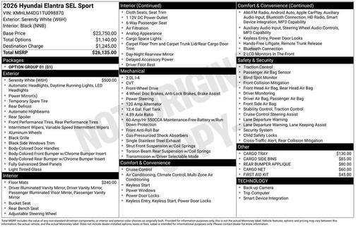 2026 Hyundai ELANTRA Sport