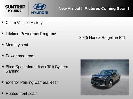 Crystal Black Pearl 2025 Honda Ridgeline RTL