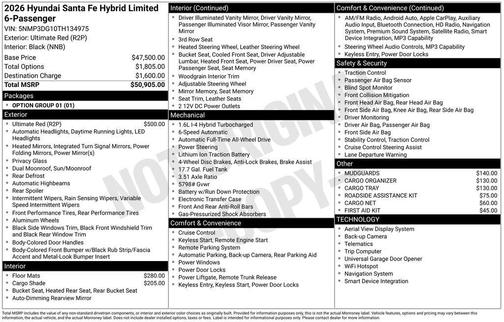 Ultimate Red 2026 Hyundai SANTA FE Limited