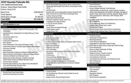 Abyss Black 2025 Hyundai PALISADE SEL