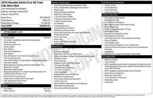 Hampton Gray 2023 Hyundai SANTA CRUZ SE