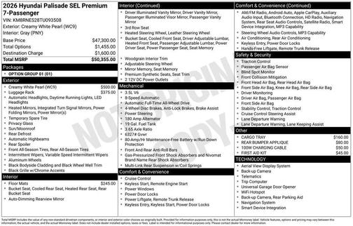 2026 Hyundai PALISADE SEL Premium