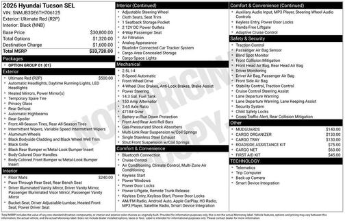 2026 Hyundai TUCSON SEL