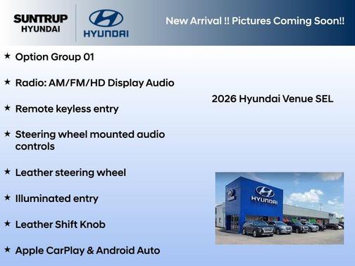 Lunar White w/Black Roof 2026 Hyundai VENUE SEL w/Two-Tone Roof