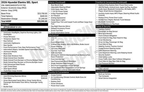 2026 Hyundai ELANTRA Sport