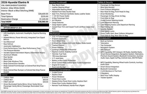 2026 Hyundai ELANTRA N Base